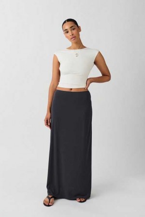 Beige Women Gina Tricot Low Waist Maxi Skirts | 37LFTNBQK