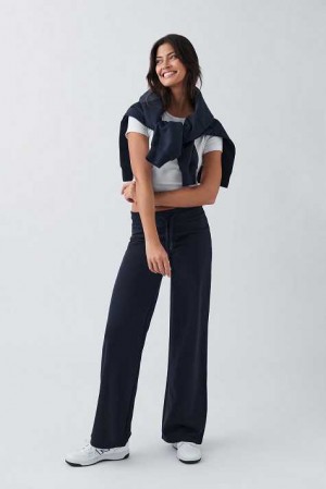 Blue Women Gina Tricot Slim Low Waist Sweatpants | 17PJFQRXE