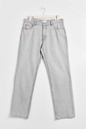 Grey Women Gina Tricot Low Straight Tall Jeans | 21GFOCPRW