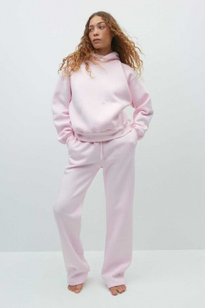 Pink Women Gina Tricot Basic Straight Sweatpants | 18QMNSTDO