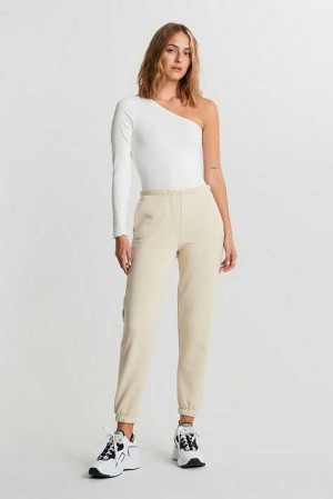 White Women Gina Tricot Basic Sweatpants | 65WKEMYHQ