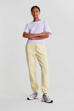 Yellow Women Gina Tricot Basic Sweatpants | 62AZDCSBU